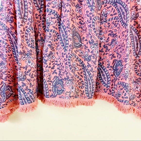 ANTHROPOLOGIE LILKA Coral/Pink Fringe Boho Swing Cami Tank Top - Picture 6 of 11